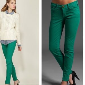 Current/Elliot green ankle jeans.